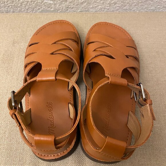 Madewell Ankle Strap Fisherman Sandals Platform in Burnished Caramel Size 6.5 - Picture 7 of 12